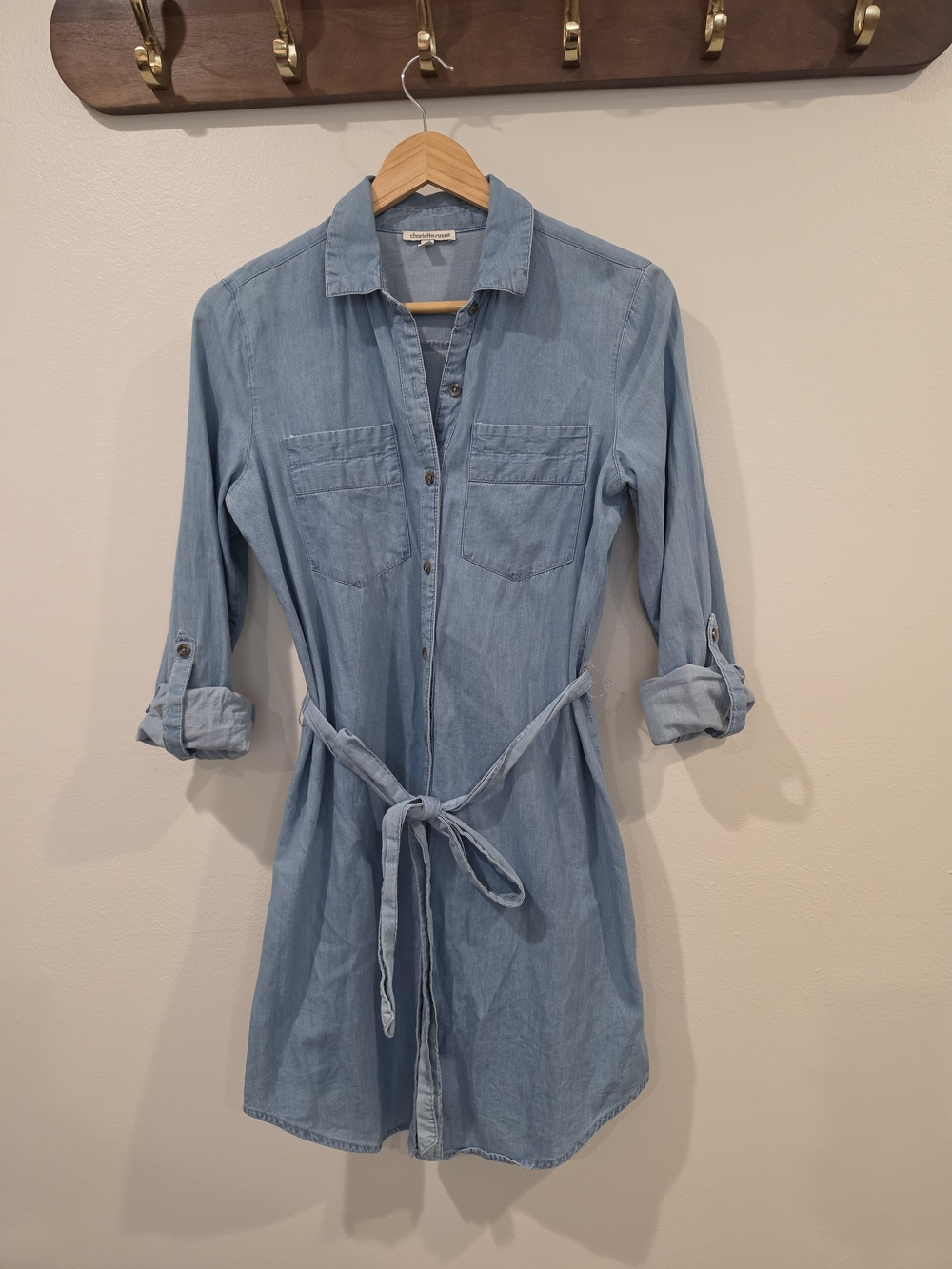 Charlotte Russe Light Denim Button-Front Shirt